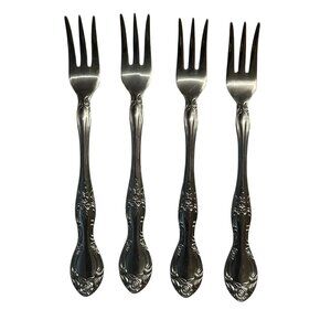 Lot Of 4 Reed & Barton Rebacraft Stainless Candice Andrea Cocktail Forks Korea